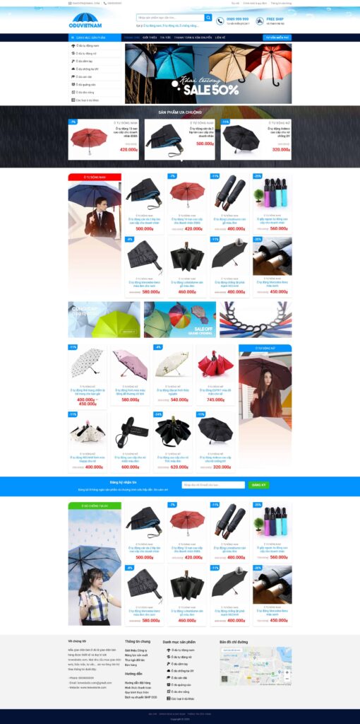 Theme WordPress Bán Áo Mưa