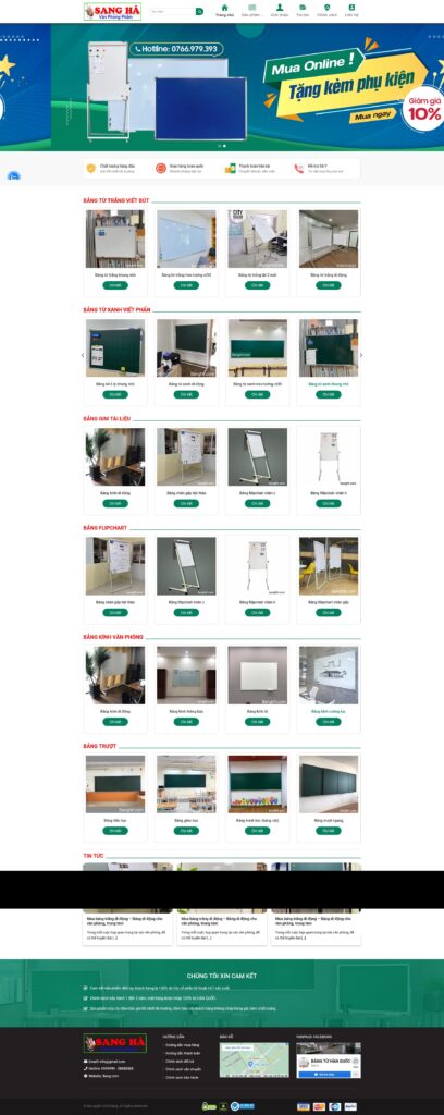 Theme wordpress bán bảng văn phòng phẩm