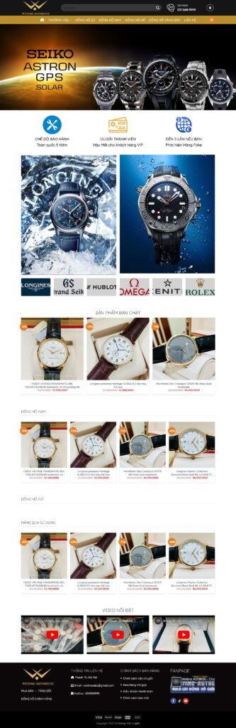 Theme WordPress Bán Đồng Hồ 3